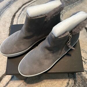 Rebecca Minkoff grey suede sneaker-like boots. Size 10